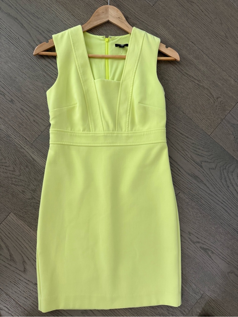 Ann Taylor petite Sleeveless Neon Yellow Sheath Dress